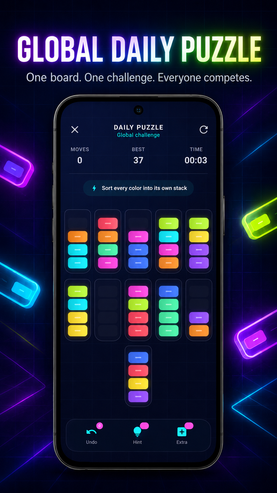 Sort Rush global daily puzzle