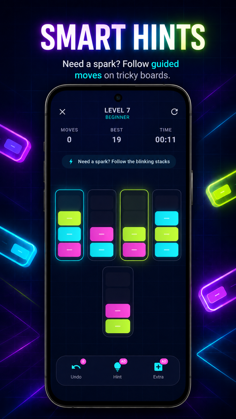 Sort Rush smart hints