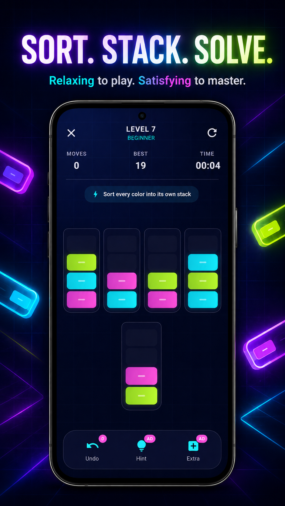Sort Rush gameplay screen